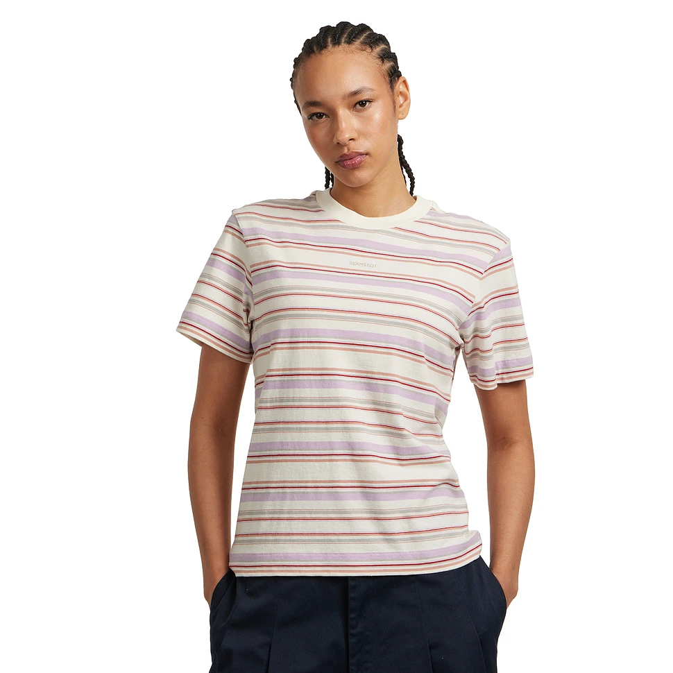 Embroidery Multi-Striped Short Sleeve