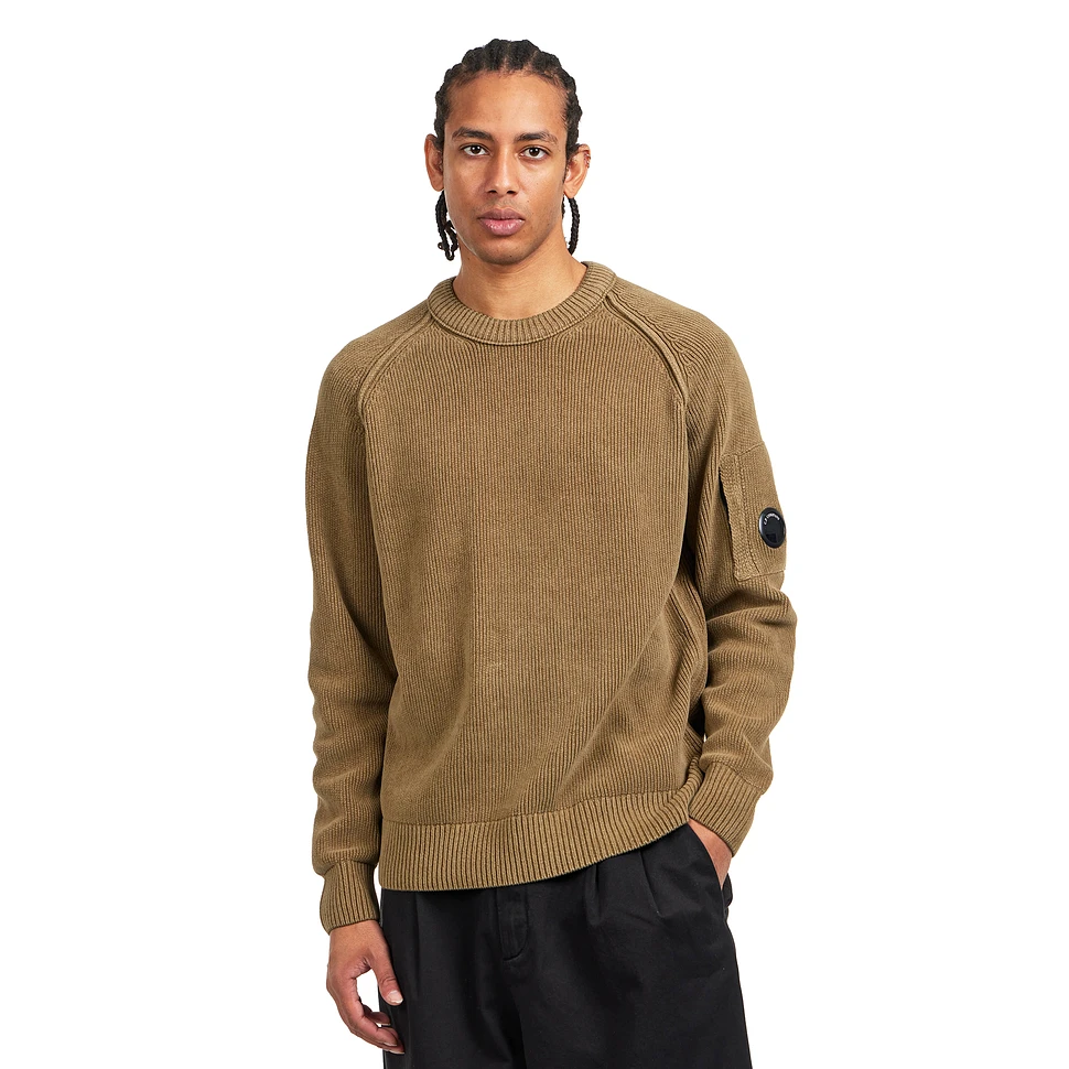 Chenille Cotton Crewneck Lens Sweater