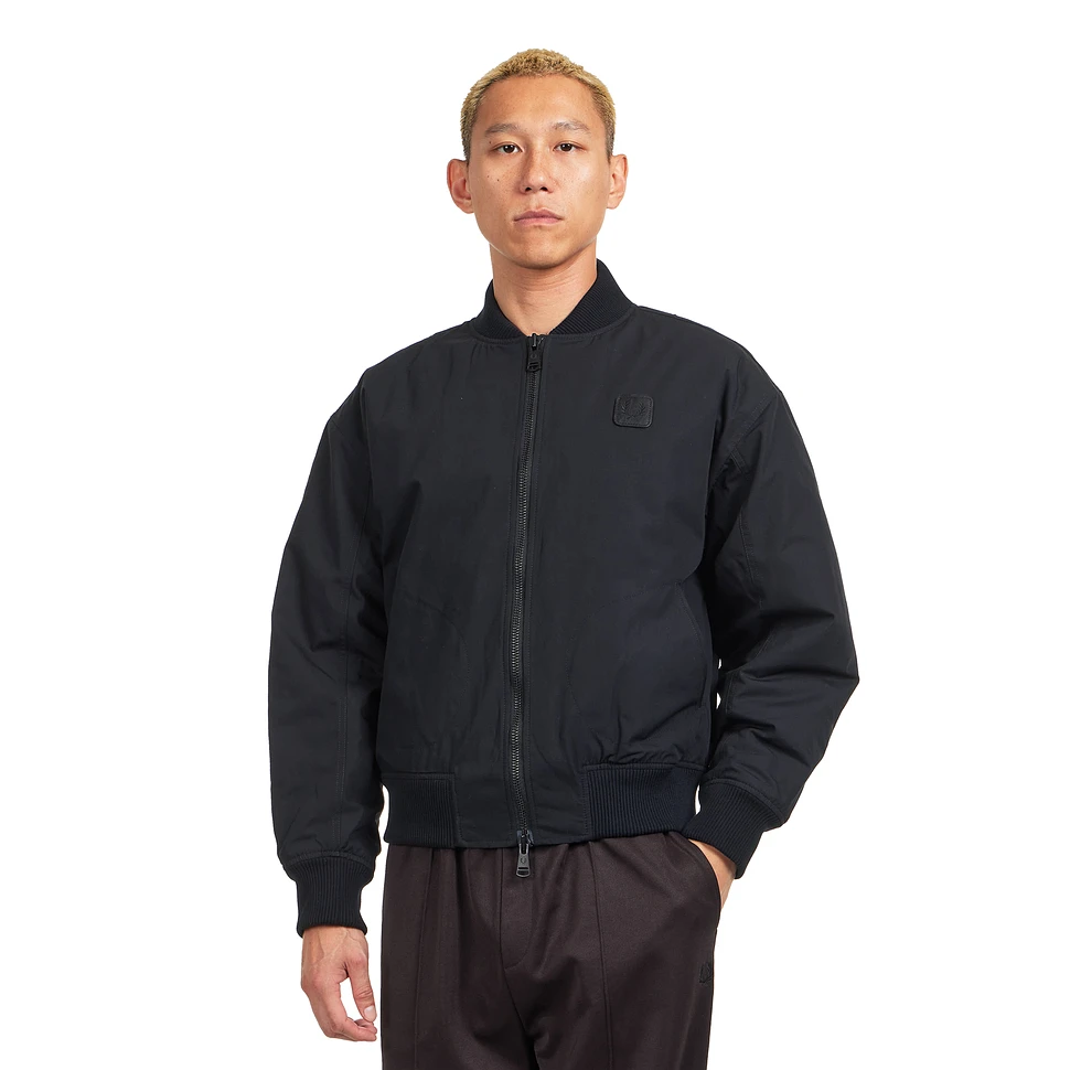 Black Canvas Bomber Jacket (Made in England)