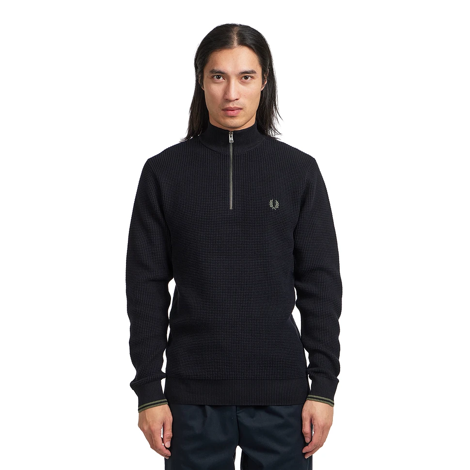 Waffle Stitch Half Zip Jumper