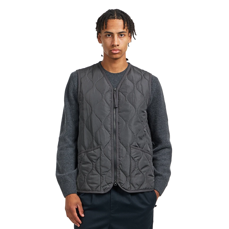 Military Zip V Neck Down Vest