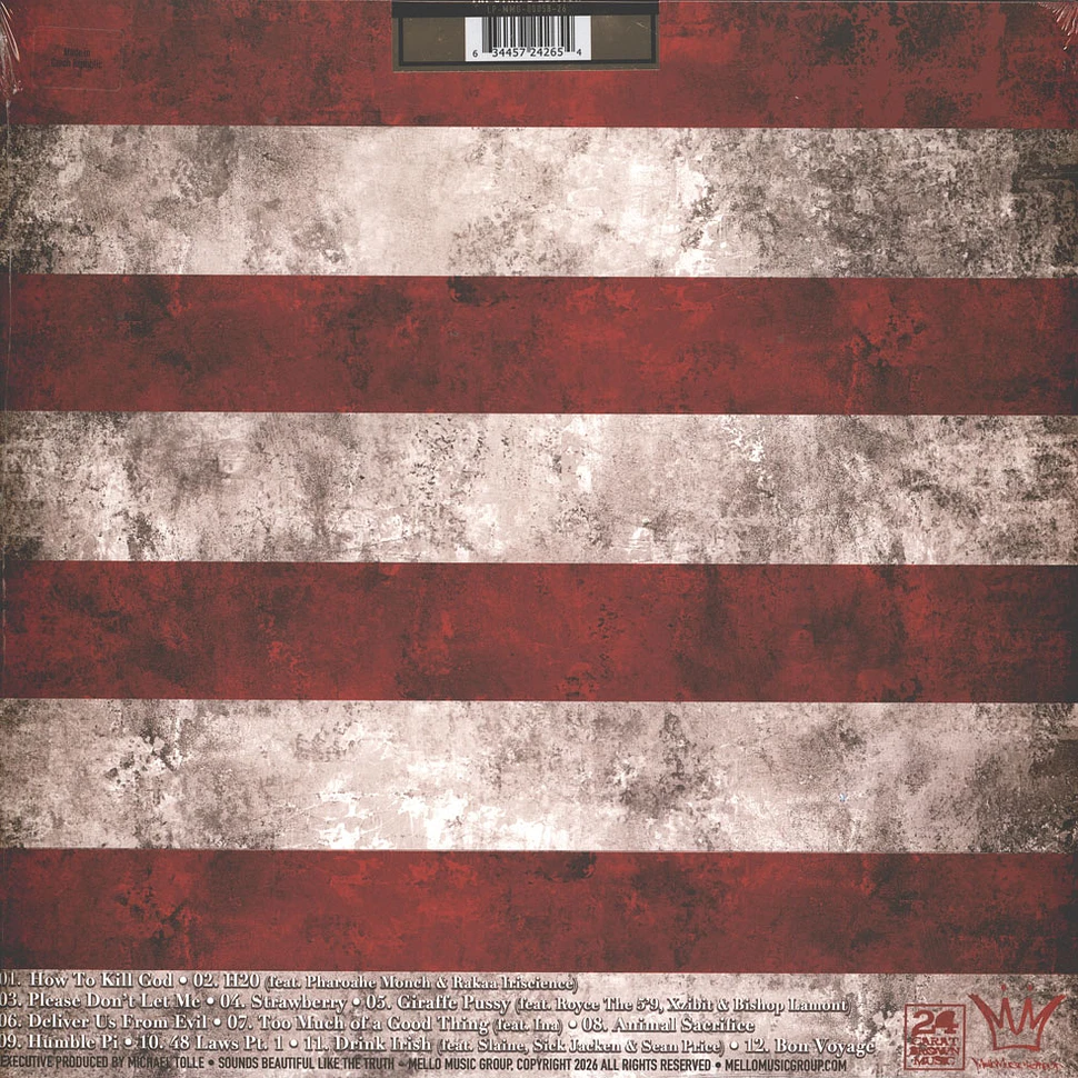 Apollo Brown & Ras Kass - Blasphemy Tri Stripe Red White Blue Vinyl Edition