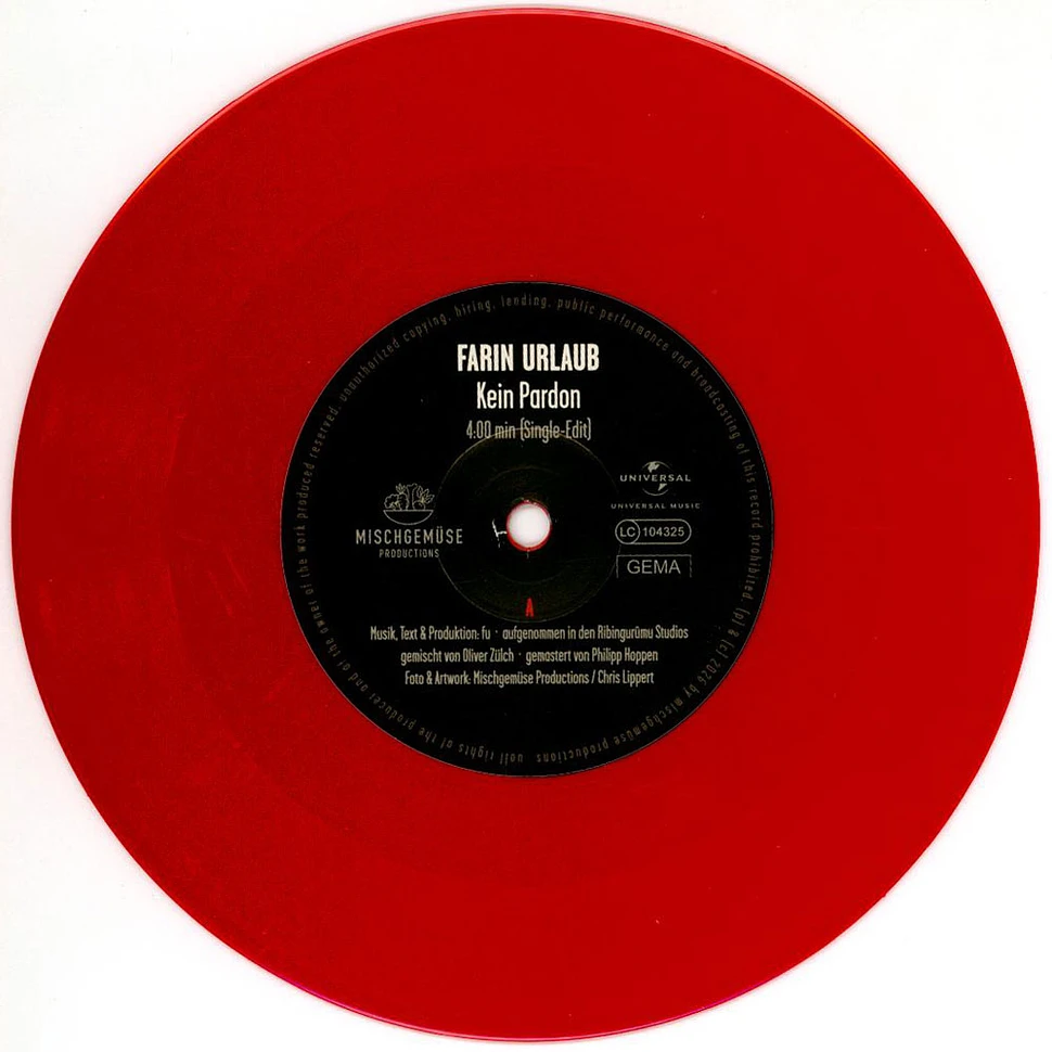 Farin Urlaub - Kein Pardon Red Vinyl Edition